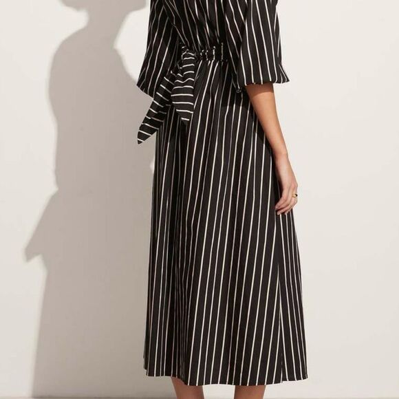 Faithfull the Brand Monika Midi Dress Asia Stripe XS NWT - Picture 4 of 9